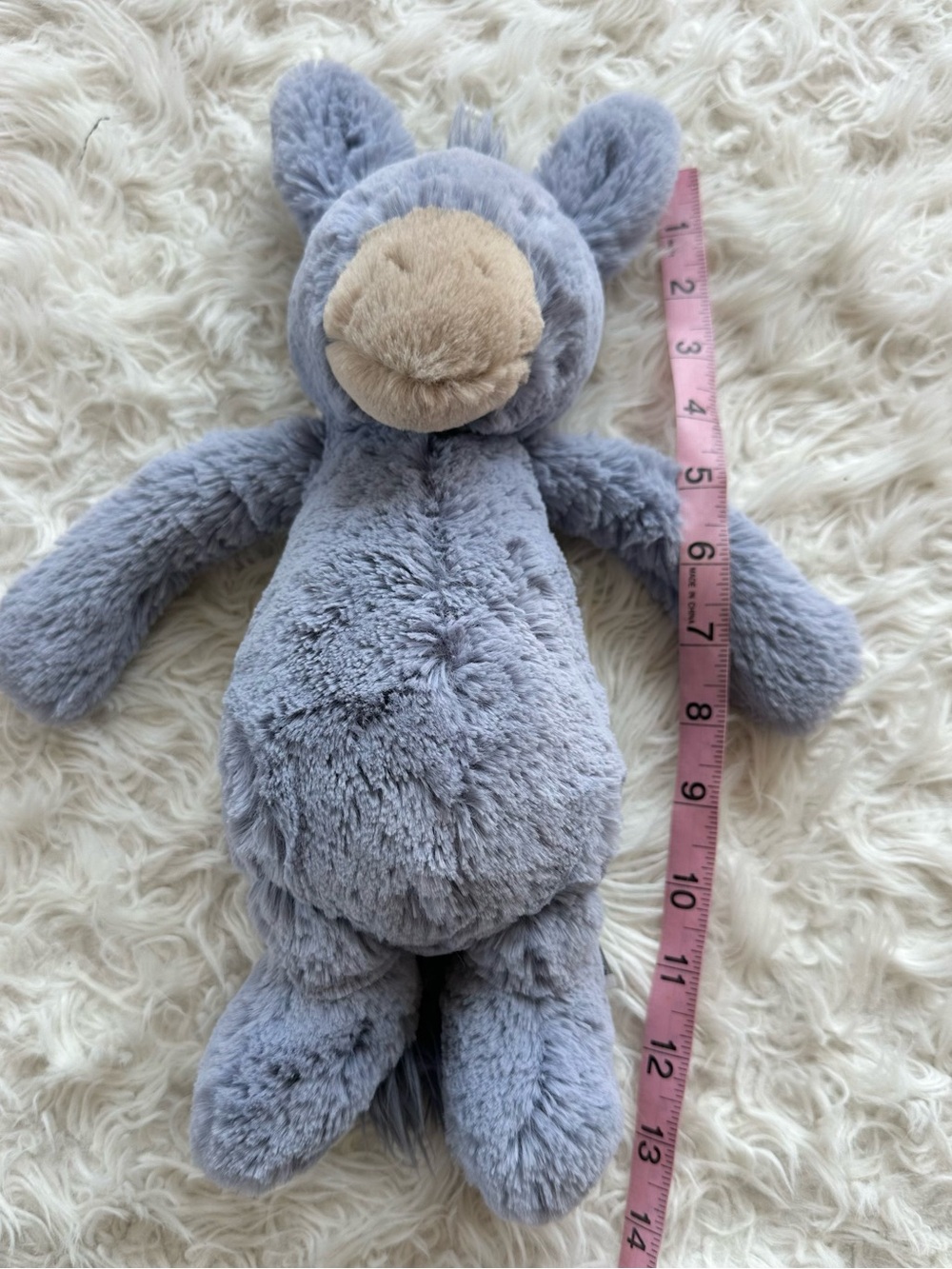 Jellycat retired Bashful Donkey blue gray stuffed animal plush - Picture 9 of 9